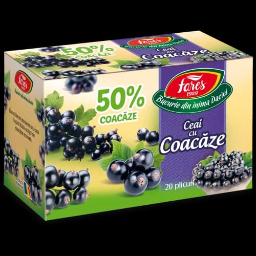Ceai cu coacăze 50%, ceai la plic