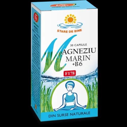Magneziu Marin + B6, 30 capsule