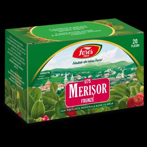 Merișor, Frunze, ceai la plic
