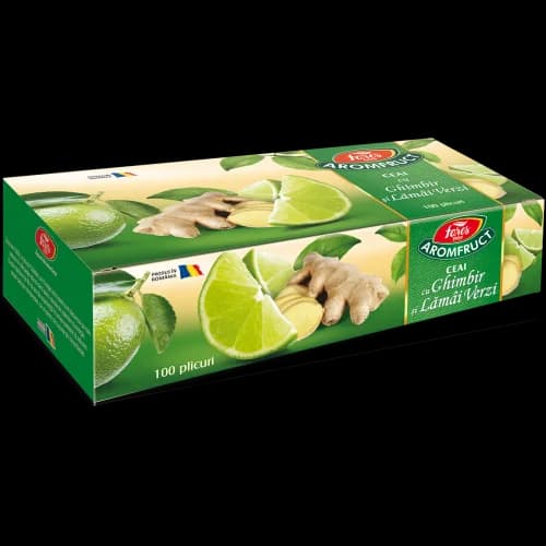 Aromfruct ceai cu ghimbir și lămâi verzi, 100 plicuri