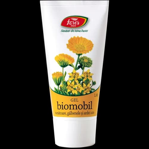 Biomobil cu sunătoare, gălbenele și ardei iute, gel antireumatic