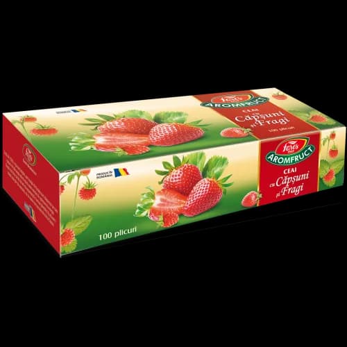 Aromfruct ceai cu căpşuni şi fragi, 100 plicuri