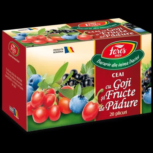 Ceai cu goji și fructe de pădure, ceai la plic