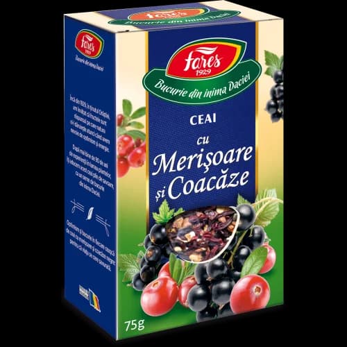 Ceai cu merișoare și coacăze, ceai la pungă