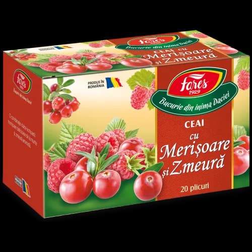 Ceai cu merișoare și zmeură, ceai la plic