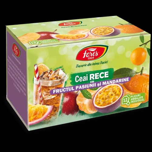 Ceai rece cu fructul pasiunii și mandarine, ceai la plic ambalat individual