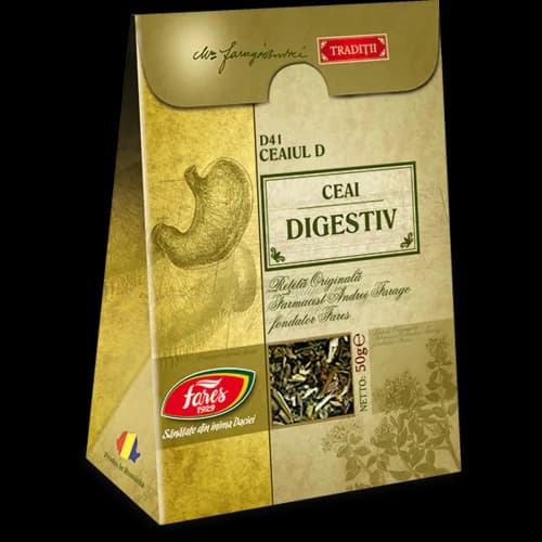 Ceaiul D – ceai digestiv, D41, ceai la pungă (rețetă originală Andrei Farago)