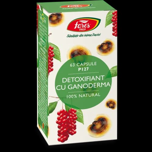 Detoxifiant cu ganoderma, 63 capsule