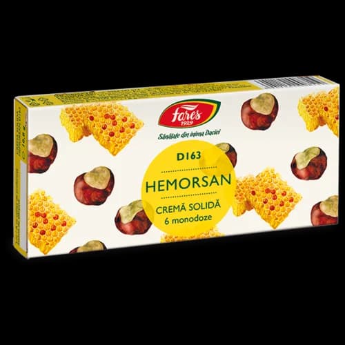 HEMORSAN, D163, cremă solidă 6 monodoze