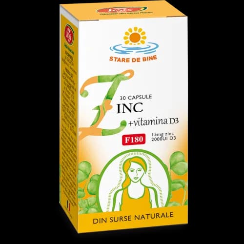 Zinc + Vitamina D3, 30 capsule